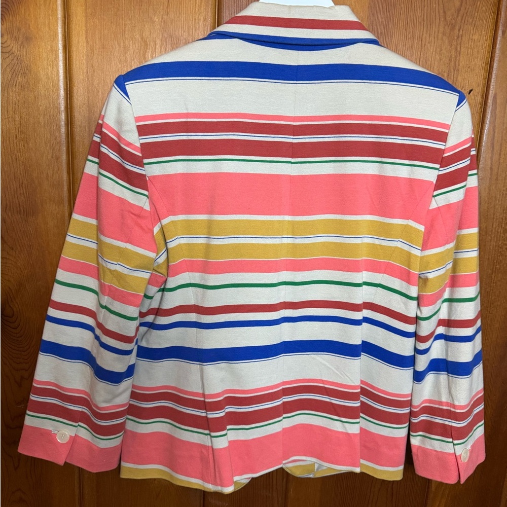 The Limited Multicolor Striped Blazer — Cream, Pink, Blue, Yellow, Green, Red